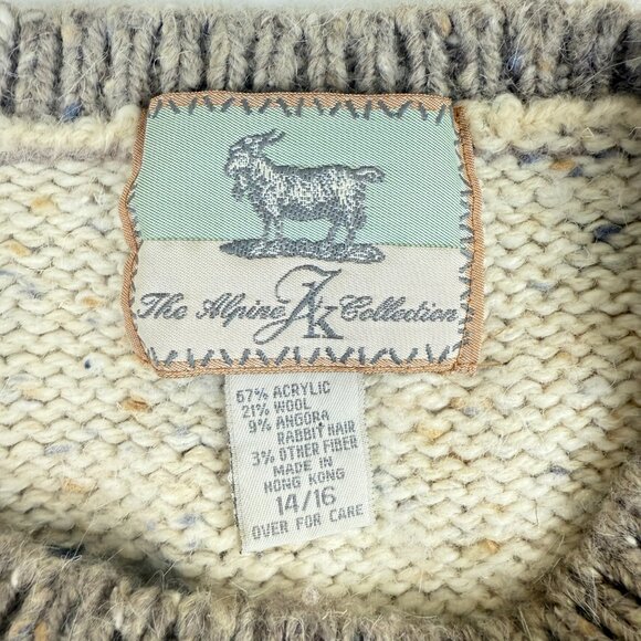 Vintage “The Alpaca Collection” Llama Intarsia Sweater • Fringe Hem Chunky Knit - Picture 4 of 8